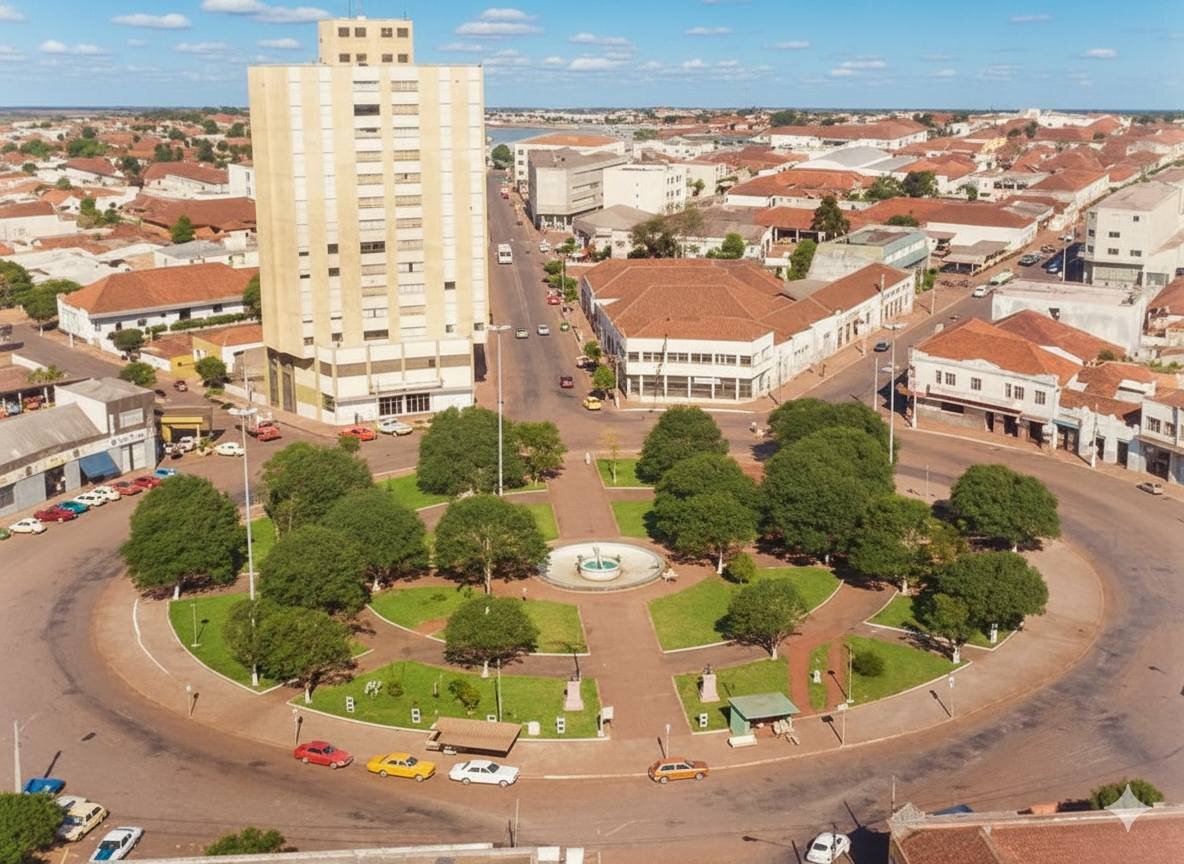 Praça Manoel Ribas, em Apucarana - Ano desconhecido