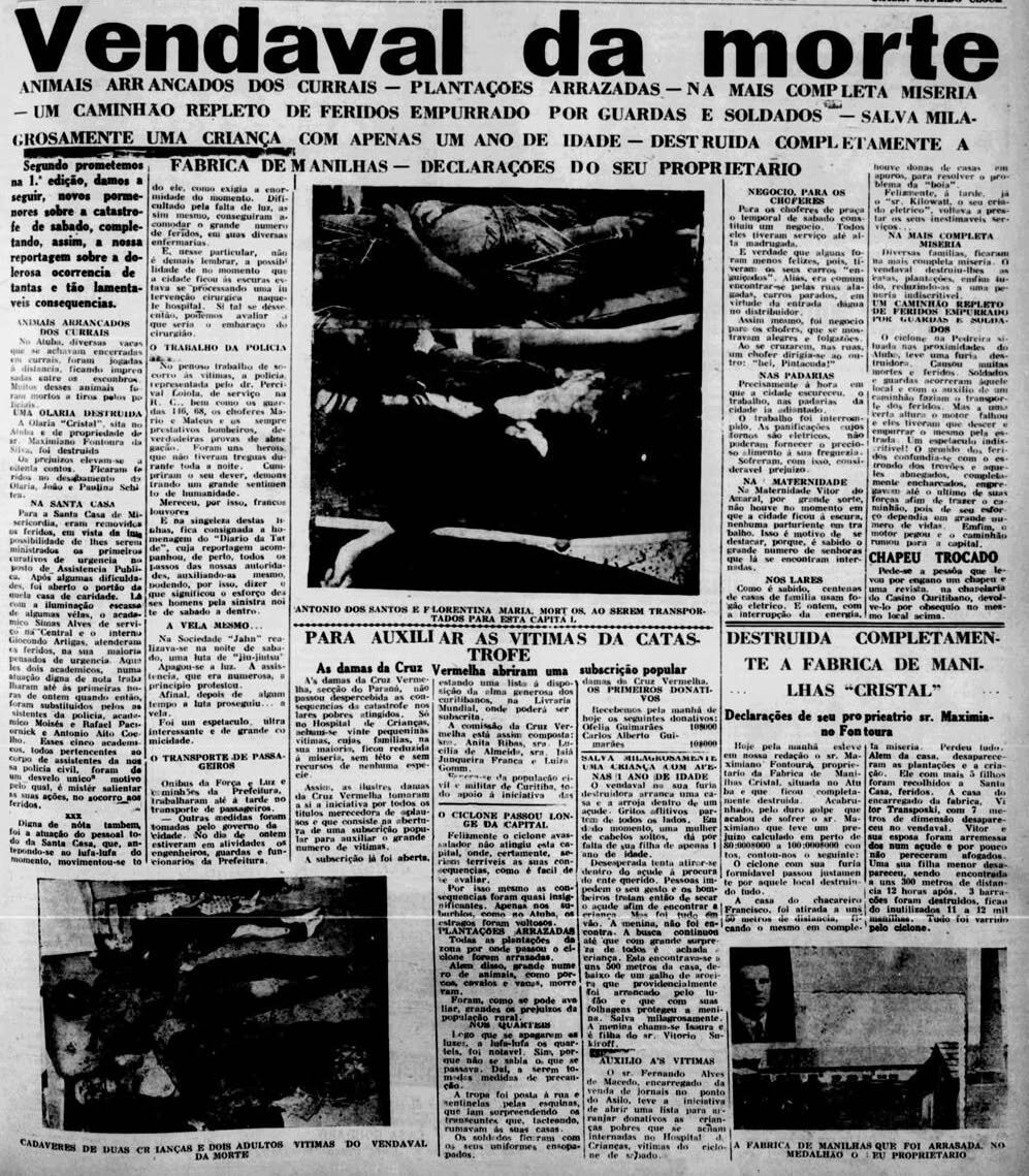 Tornado em Curitiba - maio de 1938